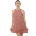 Canyon Clay Red	 - 	Halter Tie Back Chiffon Dress View1