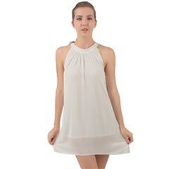 Coconut Milk	 - 	halter Tie Back Chiffon Dress by ColorfulDresses