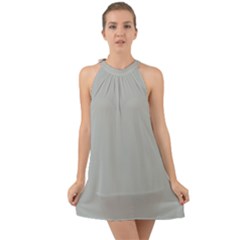 Storm Grey	 - 	Halter Tie Back Chiffon Dress