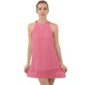 Watermelon Pink	 - 	Halter Tie Back Chiffon Dress View1