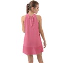 Watermelon Pink	 - 	Halter Tie Back Chiffon Dress View2