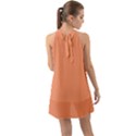 Light Orange	 - 	Halter Tie Back Chiffon Dress View2