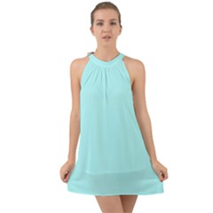 Italian Sky Blue	 - 	halter Tie Back Chiffon Dress by ColorfulDresses