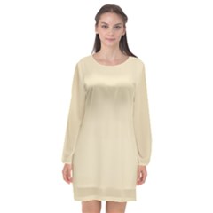 Dutch White	 - 	long Sleeve Chiffon Shift Dress by ColorfulDresses