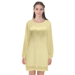 Beige	 - 	long Sleeve Chiffon Shift Dress by ColorfulDresses