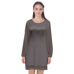 Ash Grey	 - 	long Sleeve Chiffon Shift Dress by ColorfulDresses