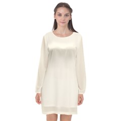 Cosmic Latte	 - 	long Sleeve Chiffon Shift Dress by ColorfulDresses