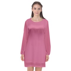 Pale Violet Pink	 - 	long Sleeve Chiffon Shift Dress by ColorfulDresses