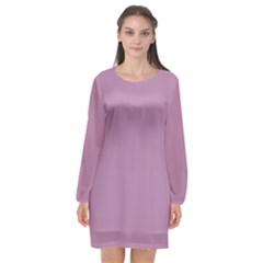 Opera Mauve Purple	 - 	long Sleeve Chiffon Shift Dress by ColorfulDresses