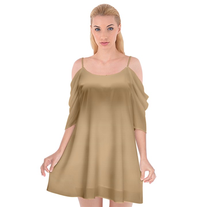 Wood Brown	 - 	Cutout Spaghetti Strap Chiffon Dress