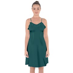 Warm Blackish Green	 - 	ruffle Detail Chiffon Dress by ColorfulDresses