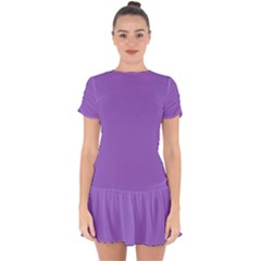 Iris Purple	 - 	drop Hem Mini Chiffon Dress by ColorfulDresses