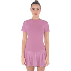 Kobi Pink	 - 	drop Hem Mini Chiffon Dress by ColorfulDresses