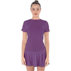 Mauve Purple	 - 	drop Hem Mini Chiffon Dress by ColorfulDresses