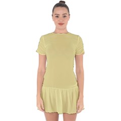 Yellow Iris	 - 	drop Hem Mini Chiffon Dress by ColorfulDresses