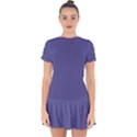 Blue Iris	 - 	Drop Hem Mini Chiffon Dress View1