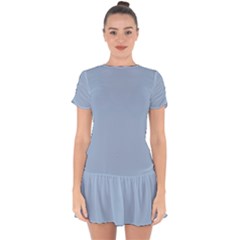 Cashmere Blue	 - 	drop Hem Mini Chiffon Dress by ColorfulDresses