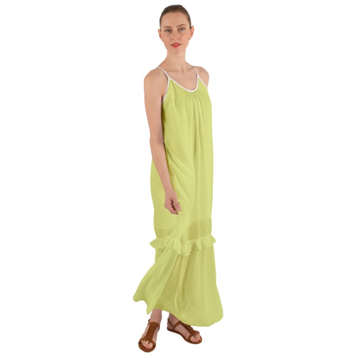 Key Lime Yellow	 - 	Cami Maxi Ruffle Chiffon Dress