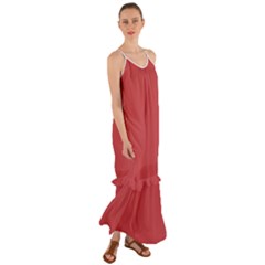 English Vermillion Red	 - 	cami Maxi Ruffle Chiffon Dress by ColorfulDresses