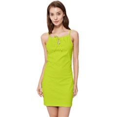 Bitter Lemon Green	 - 	summer Tie Front Dress by ColorfulDresses