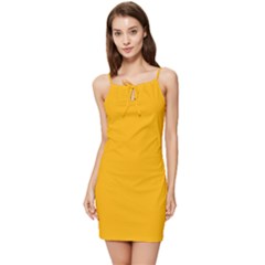 China Yellow	 - 	summer Tie Front Dress by ColorfulDresses