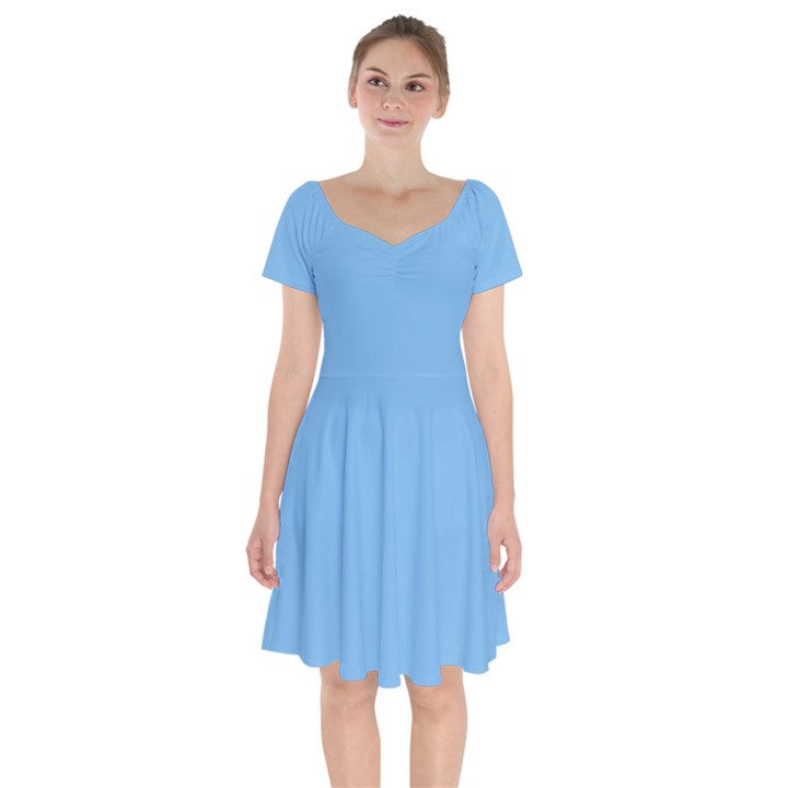 Aero Blue	 - 	Short Sleeve Bardot Dress