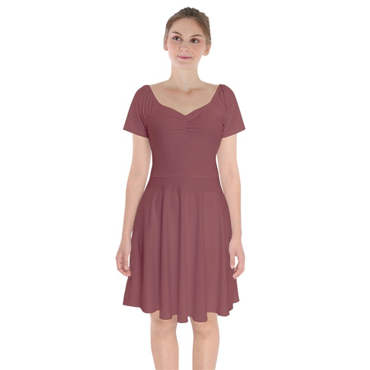 Brandy Brown	 - 	Short Sleeve Bardot Dress