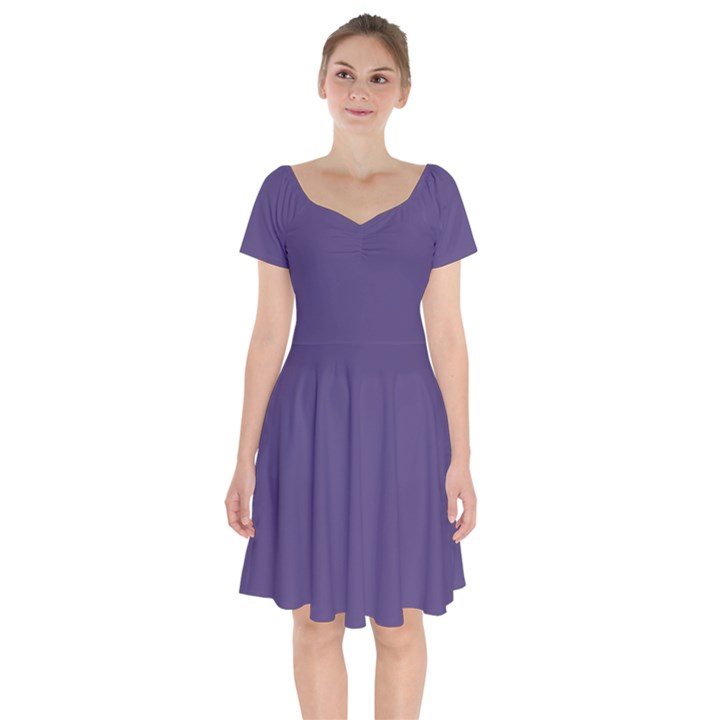 Cyber Grape Purple	 - 	Short Sleeve Bardot Dress