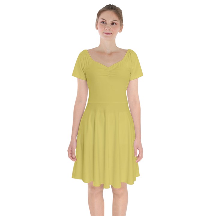 Ceylon Yellow	 - 	Short Sleeve Bardot Dress