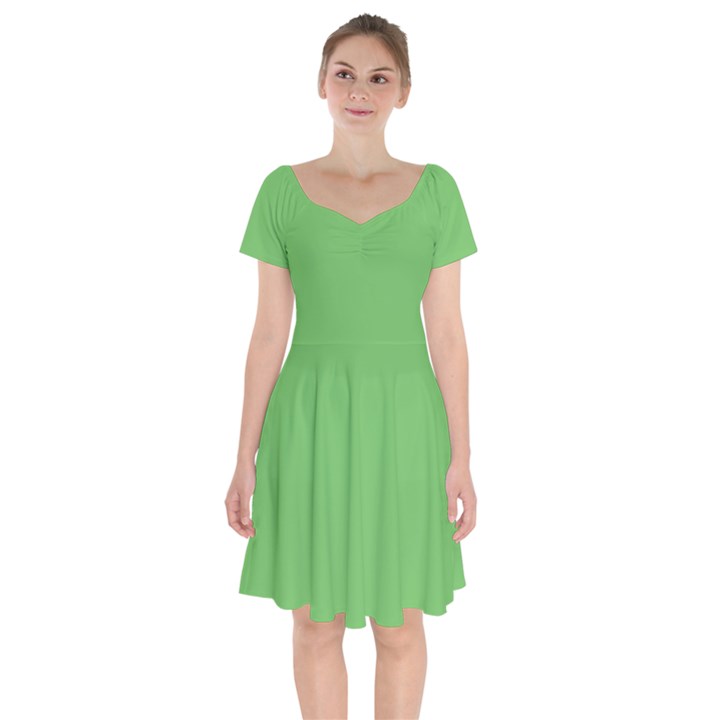 Mantis Green	 - 	Short Sleeve Bardot Dress