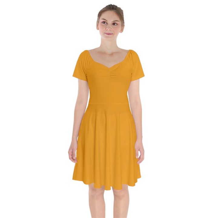 Mango Mojito Orange	 - 	Short Sleeve Bardot Dress