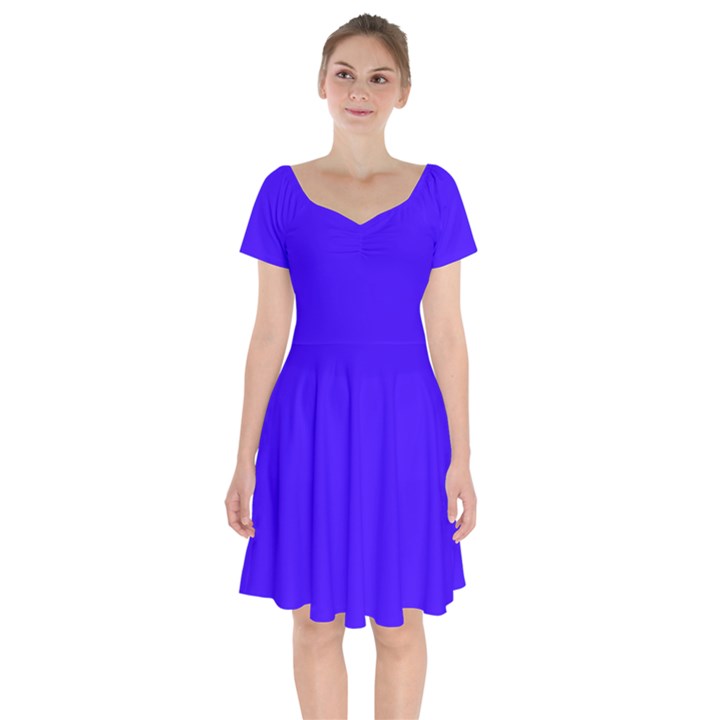 Ultra Marine Blue	 - 	Short Sleeve Bardot Dress