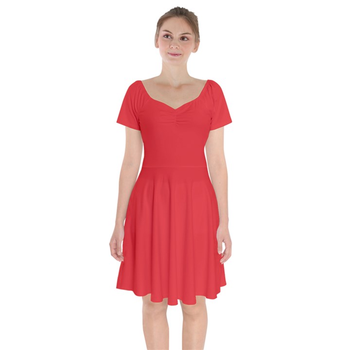 Rose Red	 - 	Short Sleeve Bardot Dress