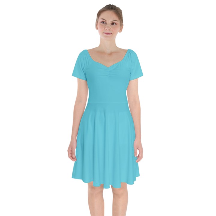 Blue Radiance	 - 	Short Sleeve Bardot Dress