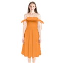 Dark Orange	 - 	Shoulder Tie Bardot Midi Dress View1