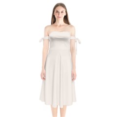 Gardenia	 - 	shoulder Tie Bardot Midi Dress by ColorfulDresses