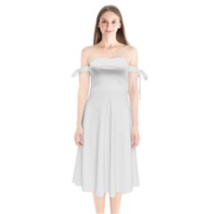 Platinum	 - 	shoulder Tie Bardot Midi Dress by ColorfulDresses