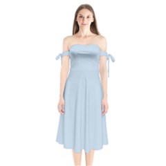 Angel Blue	 - 	shoulder Tie Bardot Midi Dress by ColorfulDresses