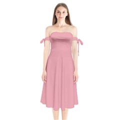 Pink Daisy	 - 	shoulder Tie Bardot Midi Dress by ColorfulDresses