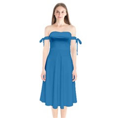 Directoire Blue	 - 	shoulder Tie Bardot Midi Dress by ColorfulDresses