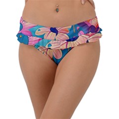 Vintage Flowers Frill Bikini Bottoms by HWDesign