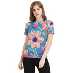 Vintage Flowers Women s Short Sleeve Rash Guard by HWDesign