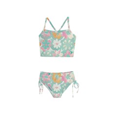 Pastel Flowers Girls  Tankini Swimsuit by HWDesign