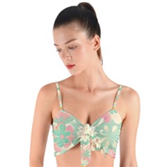 Pastel Flowers Woven Tie Front Bralet by HWDesign