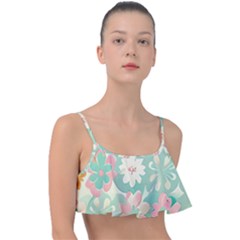 Pastel Flowers Frill Bikini Top by HWDesign