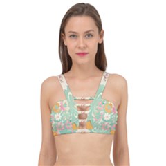 Pastel Flowers Cage Up Bikini Top by HWDesign