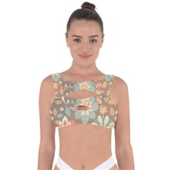 Retro Pastel Flowers Bandaged Up Bikini Top by HWDesign