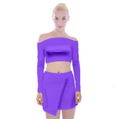 Aztech Purple	 - 	off Shoulder Top With Mini Skirt Set