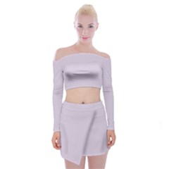 Languid Lavender Purple	 - 	off Shoulder Top With Mini Skirt Set by ColorfulWomensWear