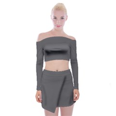 Blackened Pearl	 - 	off Shoulder Top With Mini Skirt Set